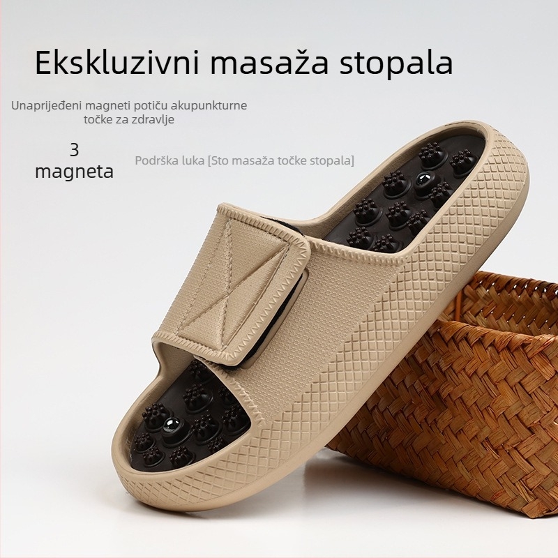 Muške EVA papuče s akupresijskim pločom – opuštene ljetne sandale za plažu, gornji EVA, potplat EVA, injekcijsko oblikovanje, težina 380 g, proljeće 2025