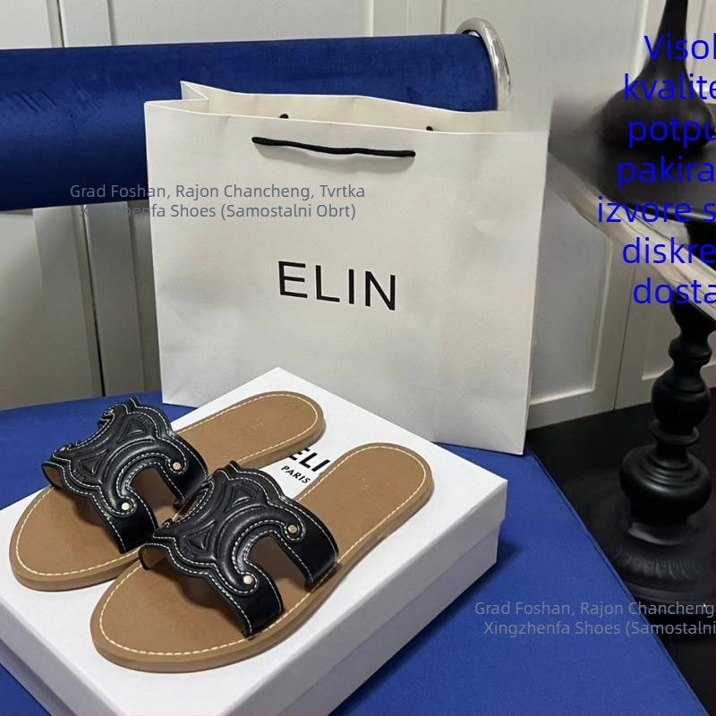 Ženske ravne sandale inspirirane Arc de Triomphe, PVC gornji dio, PVC potplat, prozračan, debljina potplata 0–3 cm, ravna peta