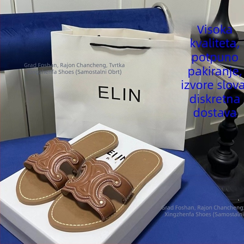 Ženske ravne sandale inspirirane Arc de Triomphe, PVC gornji dio, PVC potplat, prozračan, debljina potplata 0–3 cm, ravna peta