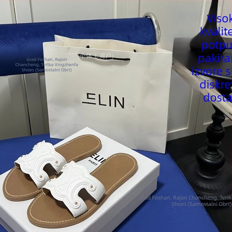 Ženske ravne sandale inspirirane Arc de Triomphe, PVC gornji dio, PVC potplat, prozračan, debljina potplata 0–3 cm, ravna peta