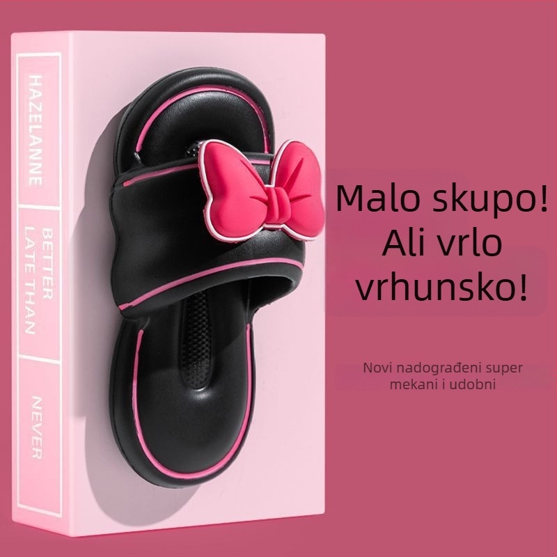 Ženske sandale s mašnicom - gornji dio PVC, đon PVC, injektiran đon, plosati pet, protuklizno