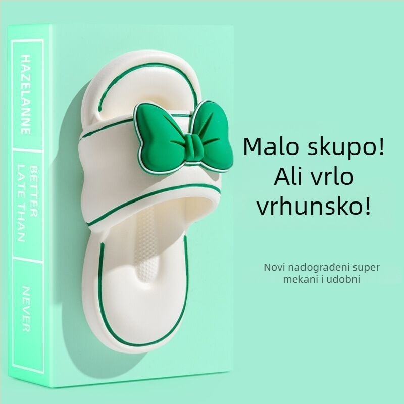 Ženske sandale s mašnicom - gornji dio PVC, đon PVC, injektiran đon, plosati pet, protuklizno