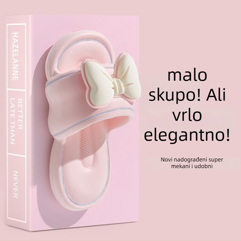 Ženske sandale s mašnicom - gornji dio PVC, đon PVC, injektiran đon, plosati pet, protuklizno