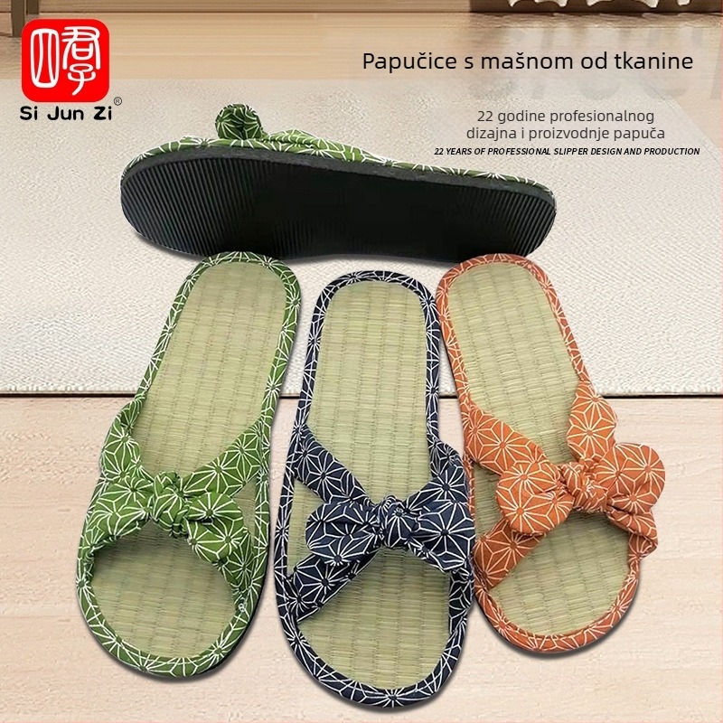 Domaće papuče, gornji dio od pamukaste tkanine, EVA potplat, šar na pruge, unutarnji dio od tkanine, prozračne i lagane