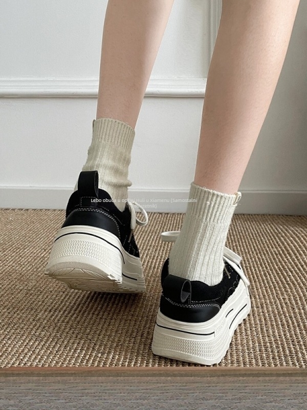 Ženske svakodnevne udobne tenisice s gornjim dijelom od umjetnog pliša, vezanje, PU Uložak, gumeni potplat, visina pete 0–1 cm