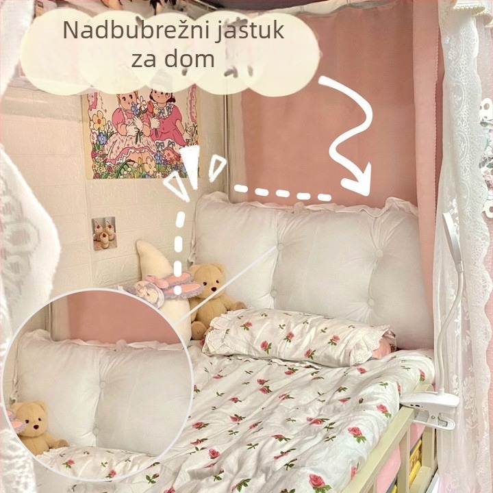 Jastučnica za studentski dom s uklonjivim i pranjem navlakom, uzglavlje za krevet na kat i jednokrevetni krevet, novi stil