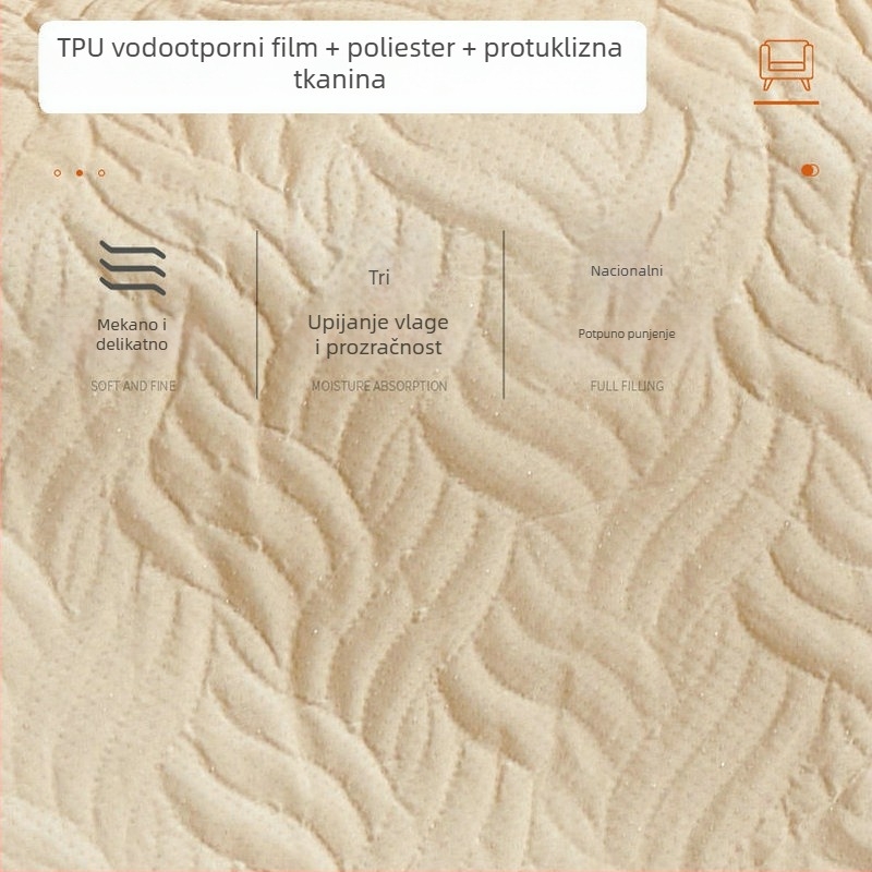 Absorberajući quilted prekrivač za krevet, protuklizni, jednobojan, od poliestera, trodijelni set: prekrivač, prilagođena plahta i podmetač za urin, svijetlo siva