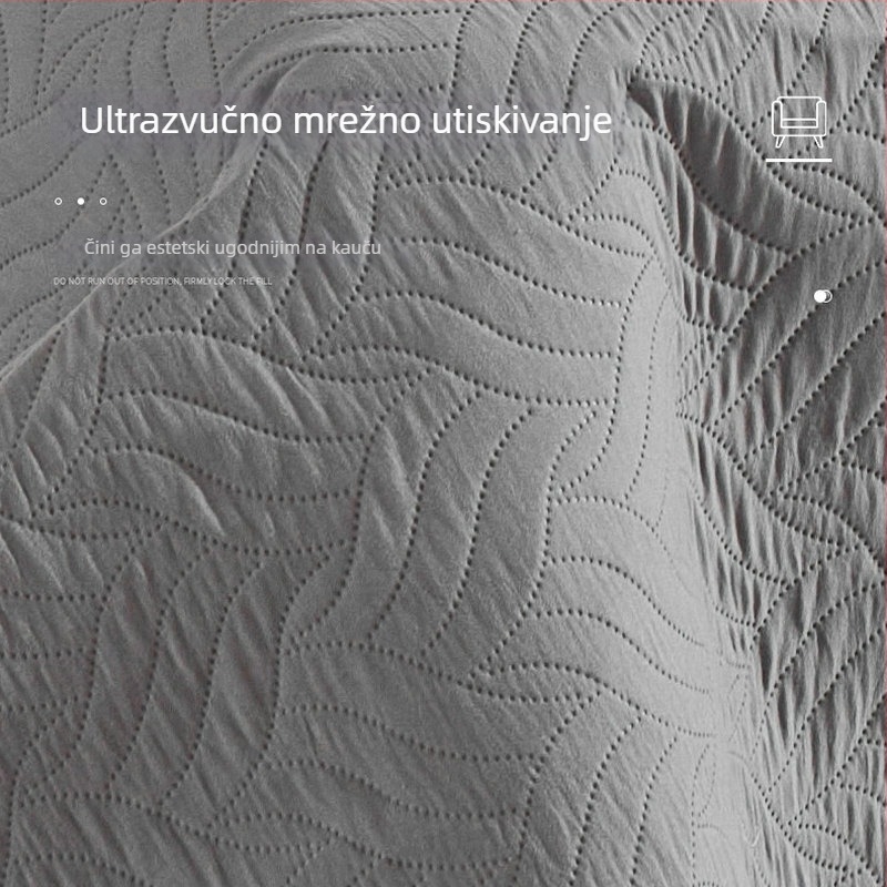 Absorberajući quilted prekrivač za krevet, protuklizni, jednobojan, od poliestera, trodijelni set: prekrivač, prilagođena plahta i podmetač za urin, svijetlo siva