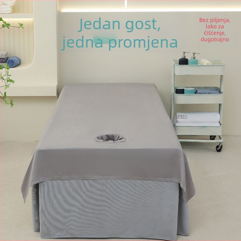 Pamučne pletene plahtice za masažne stolove, moderan minimalistički stil, reaktivno bojanje