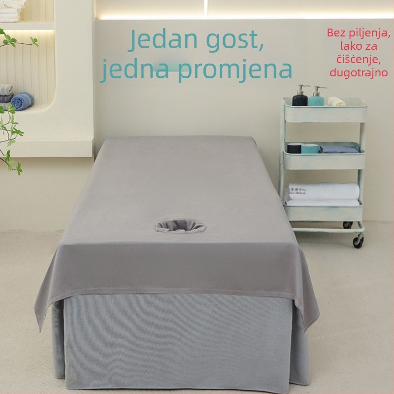 Pamučne pletene plahtice za masažne stolove, moderan minimalistički stil, reaktivno bojanje
