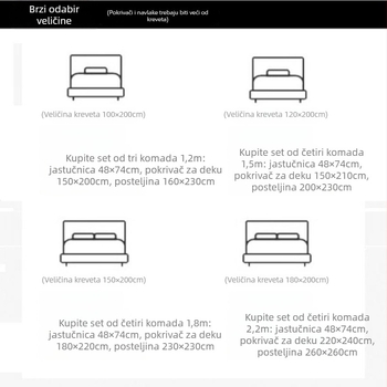 Bijeli hotelski set posteljine, pamuk i navlaka za jorgan
