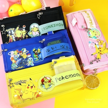 Pikachu pernica velike kapacitete – školska kutija za pribor, platno, Anime brend, korejski stil