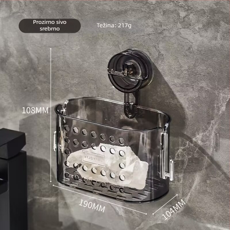 Plastična zidna kutija za pohranu maramica za lice sa usisnom čašom, kupaonica, japanski stil