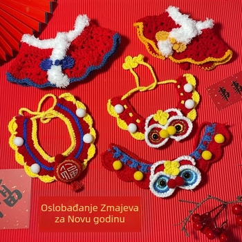 Šal-bib za kućne ljubimce s uzorkom slova, poliester, brend Also Pet and Happy