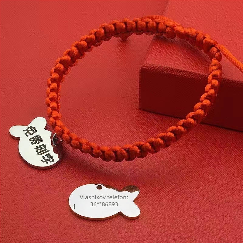 Ogrlica za kućne ljubimce s graviranim identifikatorom, nehrđajući čelik, karikatura stil, univerzalna primjena