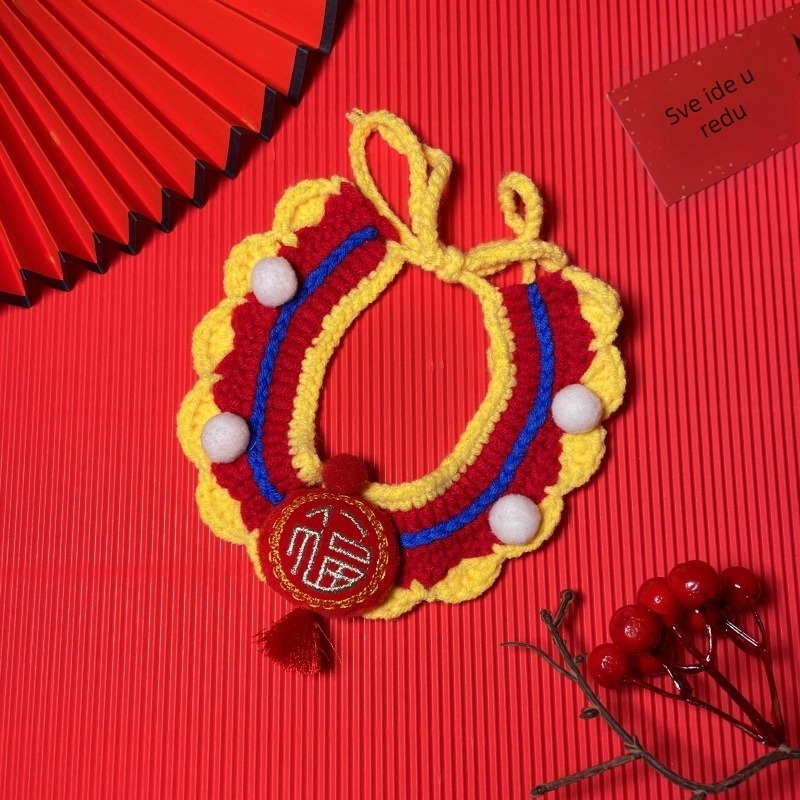 Dodaci za kućne ljubimce: šal-bib s alfabetnim uzorkom; poliesterski materijal; stil princeza vjetar; pogodno za razne festivale