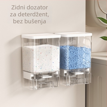 Zidni PET plastični spremnik za deterdžent za rublje – proziran, bez bušenja, 800-1000 ml, otporan na prašinu i vlagu