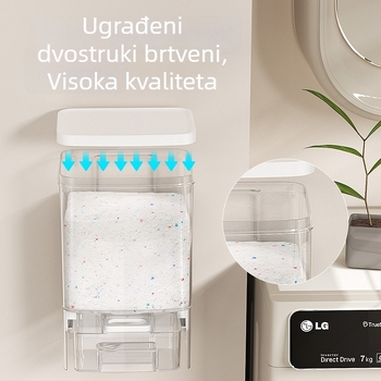 Zidni PET plastični spremnik za deterdžent za rublje – proziran, bez bušenja, 800-1000 ml, otporan na prašinu i vlagu