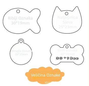 Ovratnik za kućne ljubimce od nehrđajućeg čelika, crtani stil, univerzalna upotreba