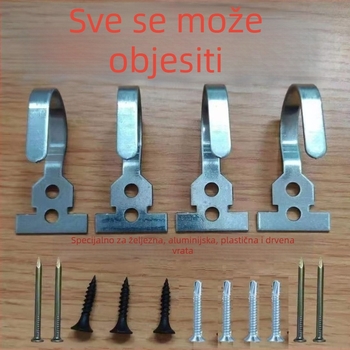 Teški galvanizirani željezni kukici za zavjese na vrata; kompatibilni s vratima s drvenim okvirom i prozorima od aluminijske legure; čvrsti zidni kukici za odjeću i torbe