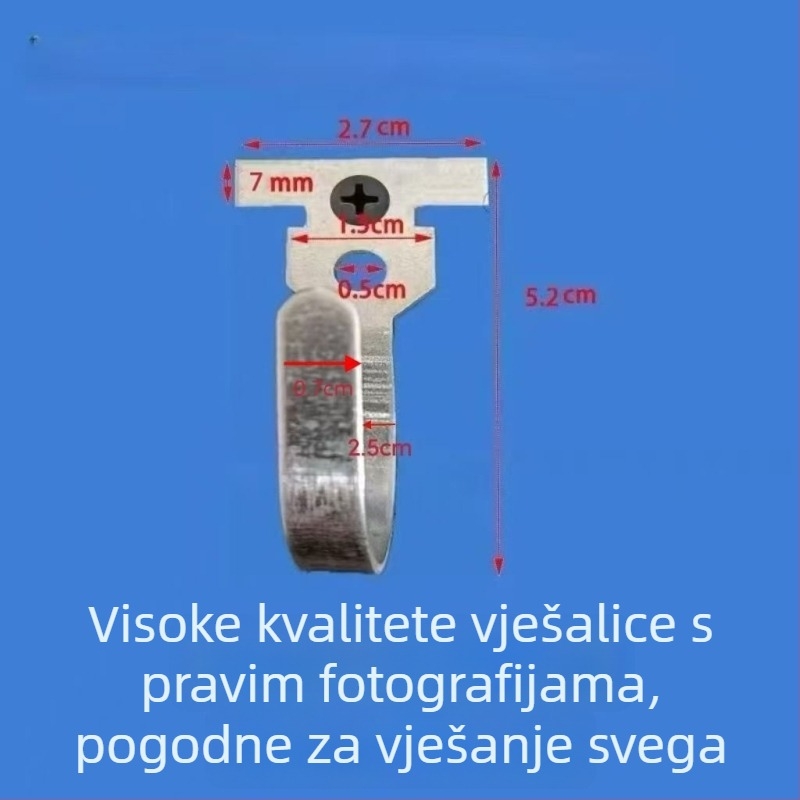 Teški galvanizirani željezni kukici za zavjese na vrata; kompatibilni s vratima s drvenim okvirom i prozorima od aluminijske legure; čvrsti zidni kukici za odjeću i torbe