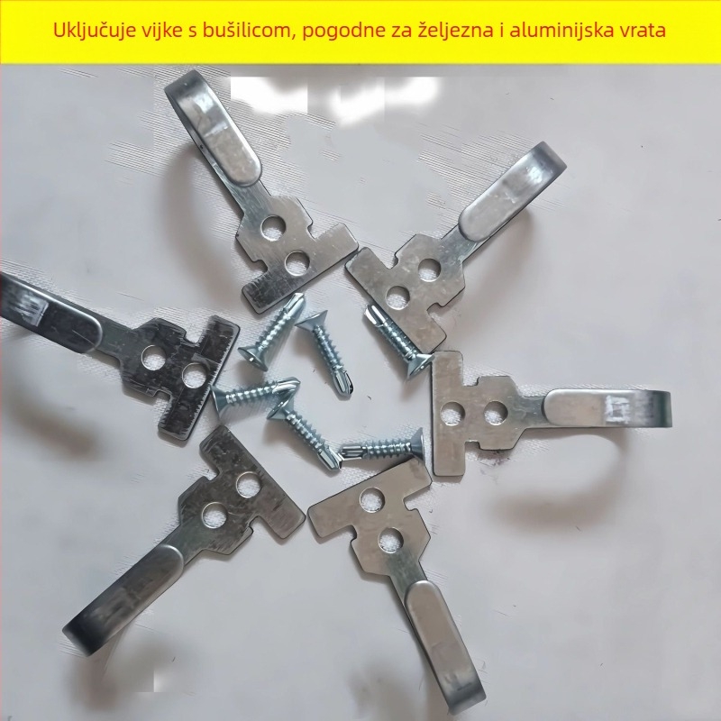 Teški galvanizirani željezni kukici za zavjese na vrata; kompatibilni s vratima s drvenim okvirom i prozorima od aluminijske legure; čvrsti zidni kukici za odjeću i torbe