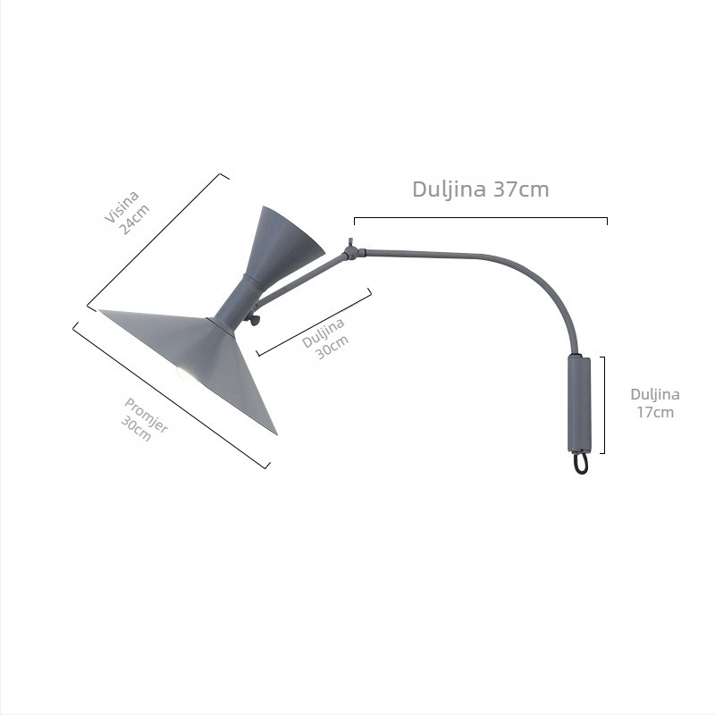 Zidna lampa – LED svjetlo, metalno sjenilo i tijelo od željeza, 220V, CE certificirano