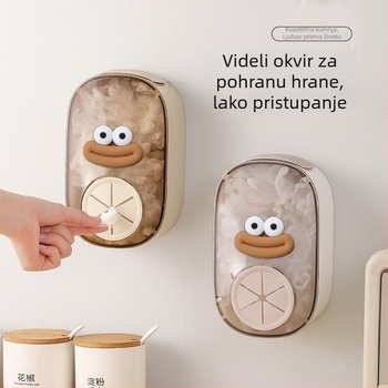 Zidna plastična kutija za pohranu plastične folije u kuhinji — bez bušenja, crtić uzorak, pohrana