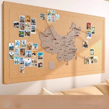 Filc mapa putovanja s otiscima — fotostijena za hodnik i dnevni boravak, Yue serija
