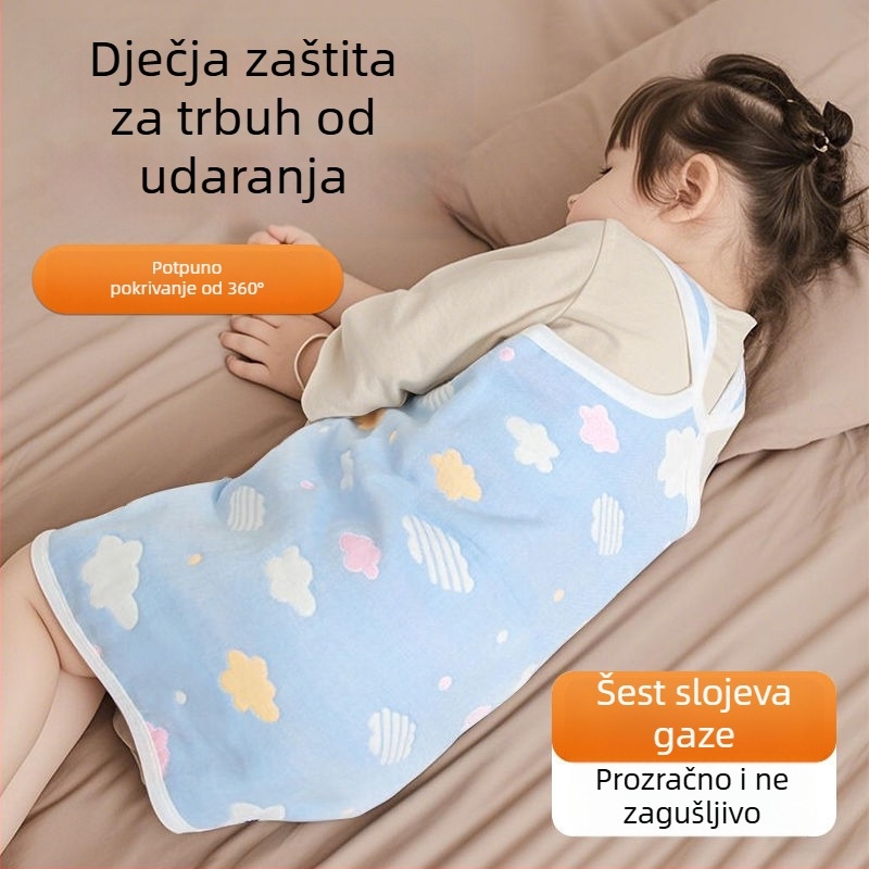 Dječja pokrivač za trbuh – 100% pamuk, tanak za proljeće-ljeto, štiti od hladnoće i sprječava otkrivanje tijekom spavanja