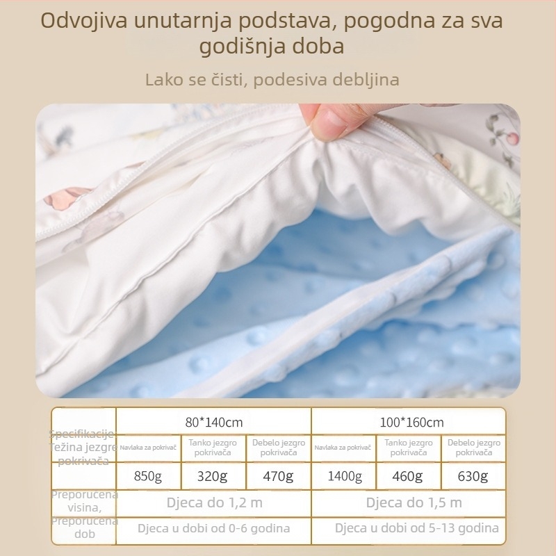 2025 nova bebi vreća za spavanje za jesen i zimu, debeli pamuk, vlaknasti nadomještak, crtić stil, pogodna za klimatizirane sobe