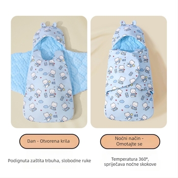 Dječji spavaći vrećica s zaštitom od udaranja i skakanja, cijele sezone, poliester tkanina, za bebe i malu djecu 1–3 godine