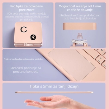 Futrola za iPad s ugrađenim Bluetooth tipkovnicom i zaštitom, magnetsko zaključavanje i pretinica za olovku; kompatibilno s iPad Mini 6, iPad Air 4/5 i iPad Pro 11