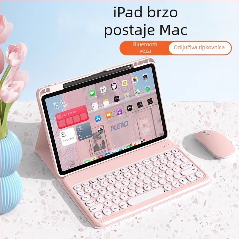 Futrola za iPad s ugrađenim Bluetooth tipkovnicom i zaštitom, magnetsko zaključavanje i pretinica za olovku; kompatibilno s iPad Mini 6, iPad Air 4/5 i iPad Pro 11