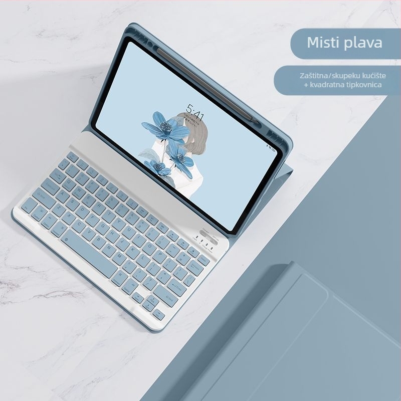 Futrola za iPad s ugrađenim Bluetooth tipkovnicom i zaštitom, magnetsko zaključavanje i pretinica za olovku; kompatibilno s iPad Mini 6, iPad Air 4/5 i iPad Pro 11