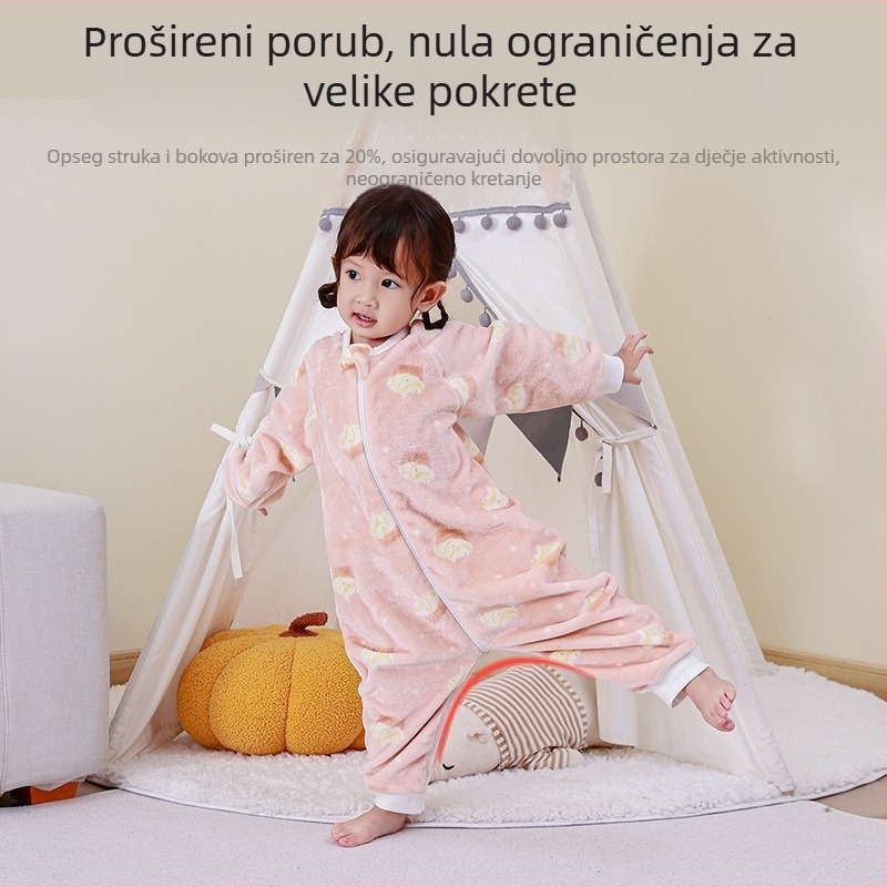 Dječji flanelni spavaći vreć za jesen–zimu, održava konstantnu temperaturu, topla i udobna, novi model za djecu, zaštita od otkrivanja deke