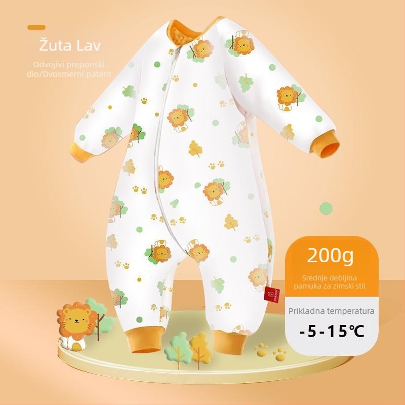 Card Partner Dječji spavaći vreć s podijeljenim nogama, dvostruki sloj pamuka, tkanina od čiste pamuka, punilo od pamuka, proljeće–jesen