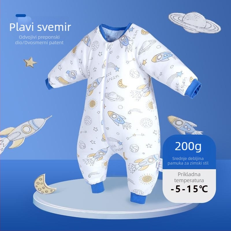 Card Partner Dječji spavaći vreć s podijeljenim nogama, dvostruki sloj pamuka, tkanina od čiste pamuka, punilo od pamuka, proljeće–jesen