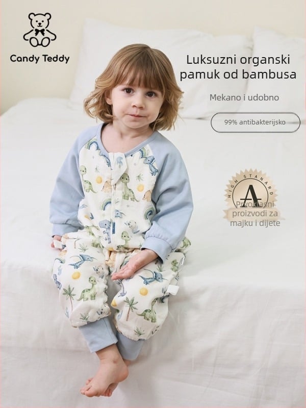 Candy Teddy Spavaći vreć od bambusovih vlakana, cjelogodišnji, s podijeljenim nogama, za bebe i malu djecu, proljeće–jesen