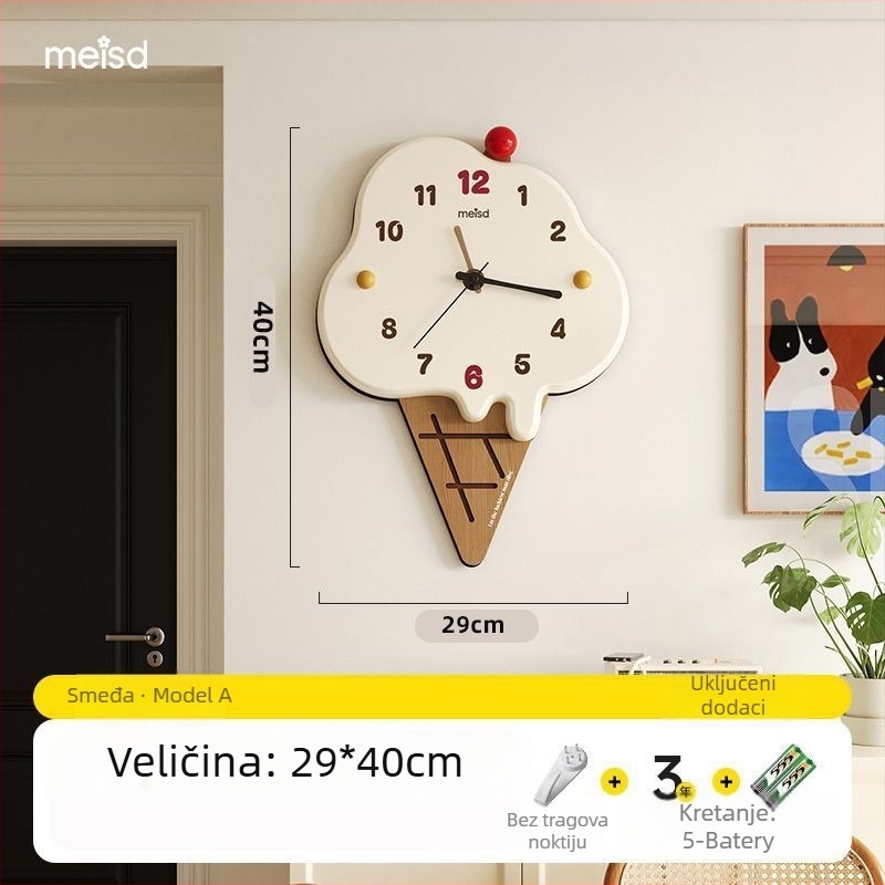Stolni sat s tri kazaljke, tih rad, brojčanik od kaljenog stakla, kućište MDF + PVC, napajanje baterijom