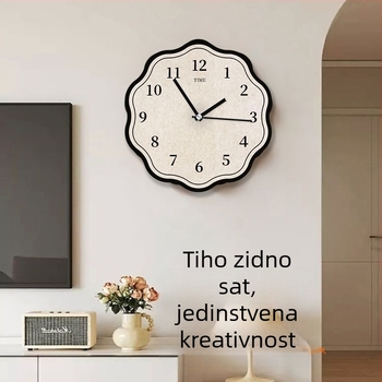 Zidni sat – minimalistički stil, jednostrani, tiši kvarcni mehanizam, napajanje baterijom, drveno kućište, brojčanik laminirani papir
