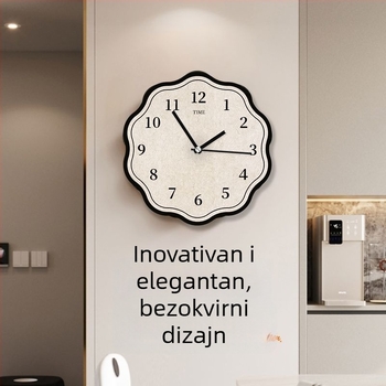 Zidni sat – minimalistički stil, jednostrani, tiši kvarcni mehanizam, napajanje baterijom, drveno kućište, brojčanik laminirani papir