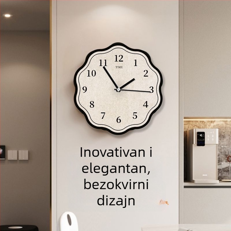Zidni sat – minimalistički stil, jednostrani, tiši kvarcni mehanizam, napajanje baterijom, drveno kućište, brojčanik laminirani papir