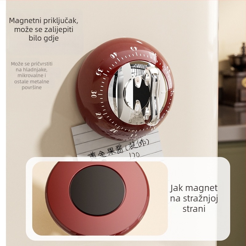 Magnetski odbrojivač s mehaničkim pogonom, stolni, okruglo ABS kućište, antik stil, pokazivač i brojčani prikaz