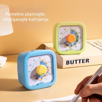 Vizualni timer za djecu s crtić dizajnom, ABS kućište, alarmni sat za učenje i domaće zadaće