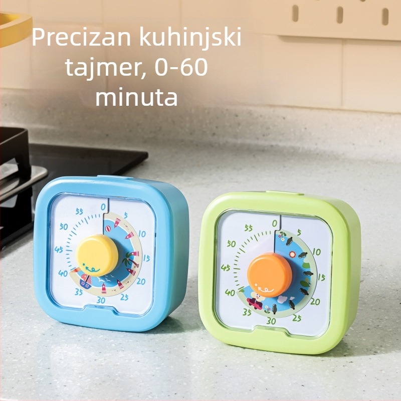 Vizualni timer za djecu s crtić dizajnom, ABS kućište, alarmni sat za učenje i domaće zadaće