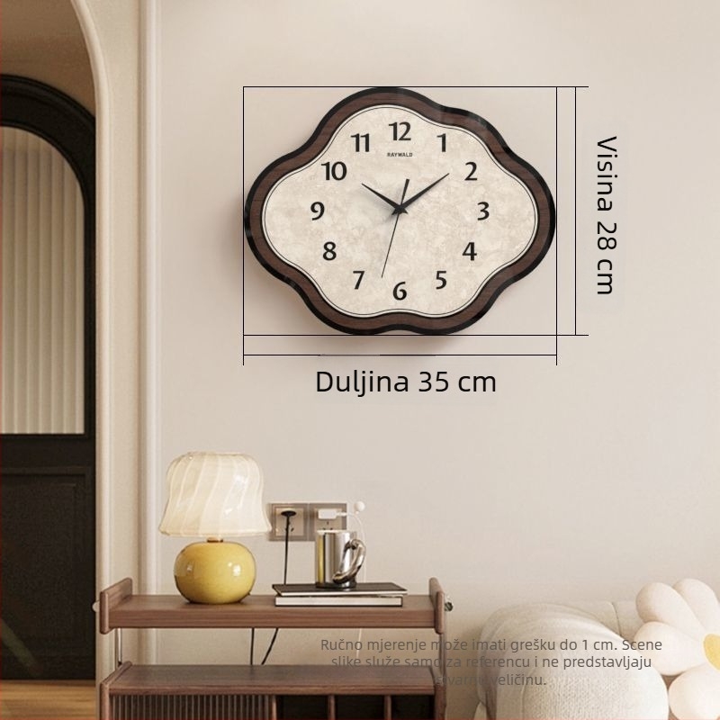 Budilica u kineskom stilu za dnevni boravak, spavaću sobu i restoran (Kućište od akrilika; Metalni cifernik; Lugesen mehanizam; Napajanje baterijama)