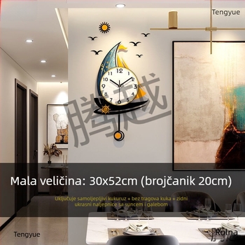 Zidni sat nordijskog stila s akrilnim kućištem i brojčanikom, kvarcni mehanizam Canovoe, napaja se baterijom