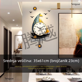 Zidni sat nordijskog stila s akrilnim kućištem i brojčanikom, kvarcni mehanizam Canovoe, napaja se baterijom
