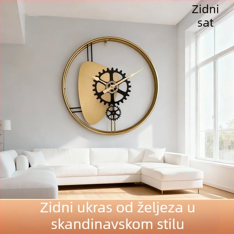 Odik zidni sat, kružni metalni cifernik, LED zaslon, tiho kretanje, baterijsko napajanje, jednostrani